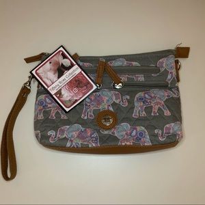Stone Mountain elephant paisley print wristlet NWT